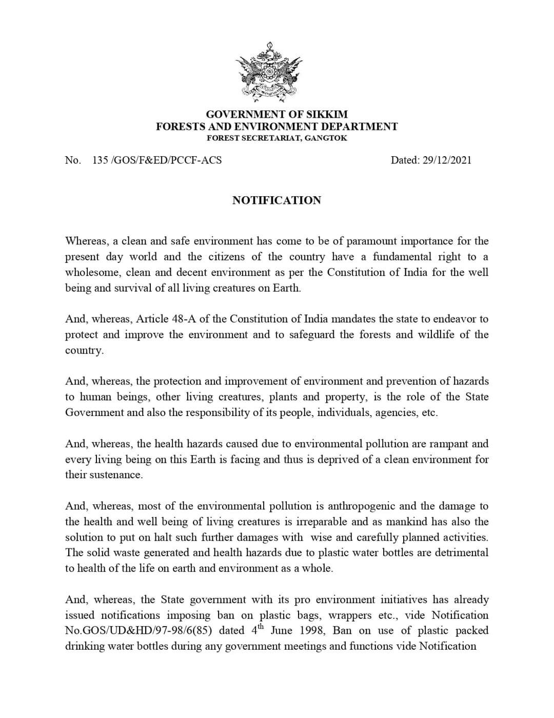 Despite ban on plastic water bottle in Sikkim yet 2.1 ltr plastic water