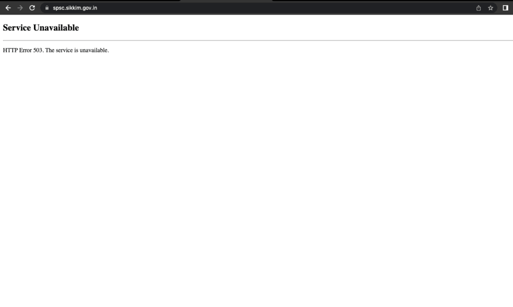 SPSC website crash: what is error 503 2 Screenshot 2022 11 14 at 10.01.53 AM Sikkim Breaking News | News From Sikkim
