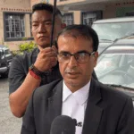 Additional Public Prosecutor Yadav Sharma addressing the press after the pronouncement of sentence