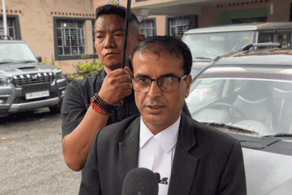 Additional Public Prosecutor Yadav Sharma addressing the press after the pronouncement of sentence