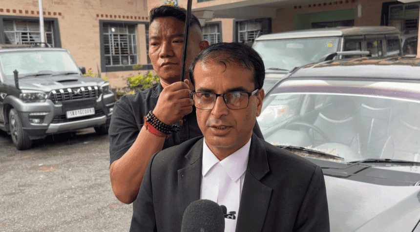 Additional Public Prosecutor Yadav Sharma addressing the press after the pronouncement of sentence