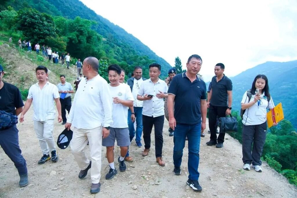 Gyalshing District Administration conducts joint Inspection of Rimbi-Singlitam landslide area. Tourism Minister, DC take stock of situation
