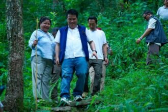 Gyalshing District Administration conducts joint Inspection of Rimbi-Singlitam landslide area. Tourism Minister, DC take stock of situation